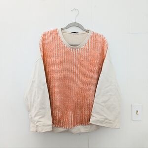 Zara knit Orange and Beige Sweater Women's Size Large